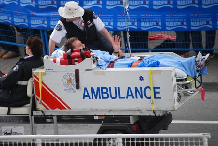 He's okay! He's okay!