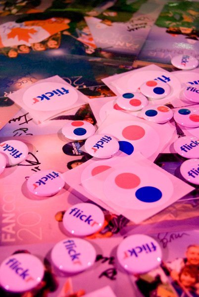 Flickr party pins AND stickers