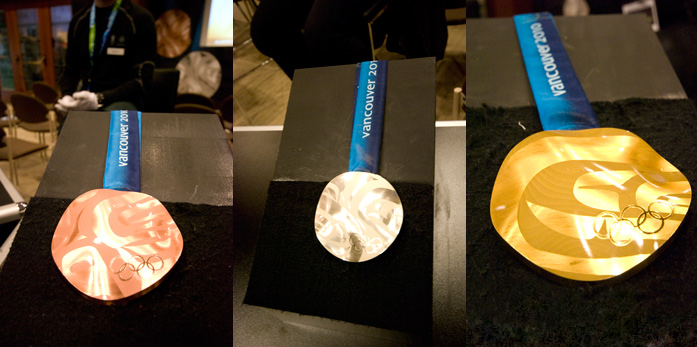 The medals in a row.