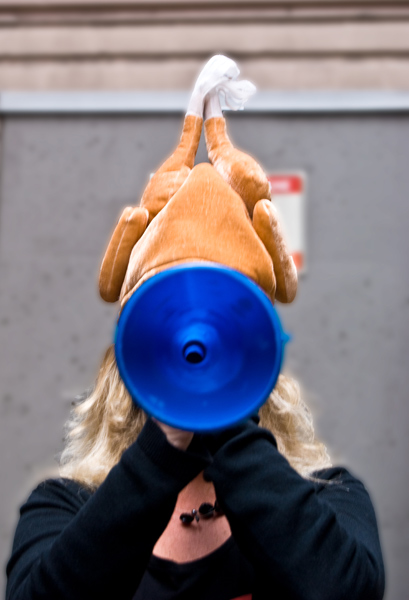 The chicken hat.