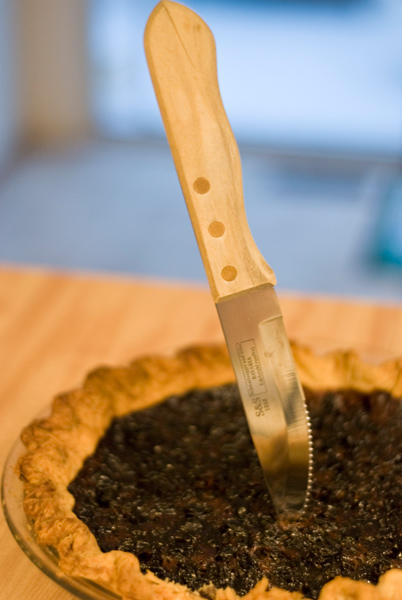 I somehow burned the filling of this pie.