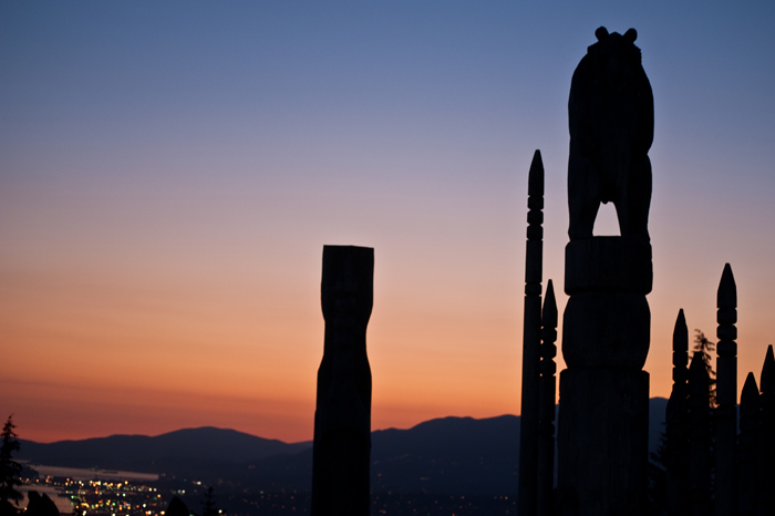 The bear on the Burnaby Mountain sculpture.