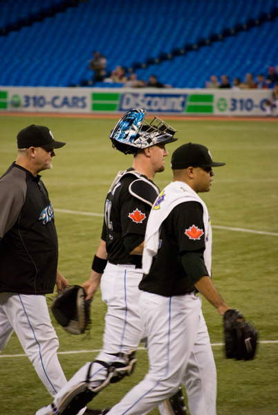The catcher walked right by us.